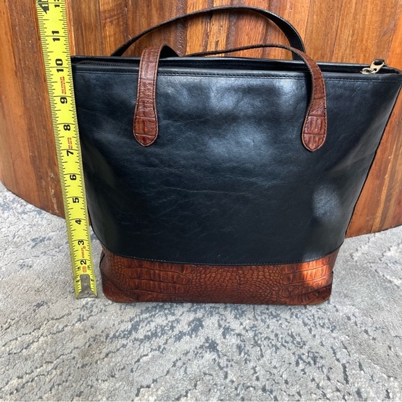 Brahmin Leather Tote Bag Black Tuscan Pecan Melbourne Susana Collection Retired - Picture 5 of 10